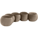 Meridian Apollo Taupe Velvet Bench IMAGE 3