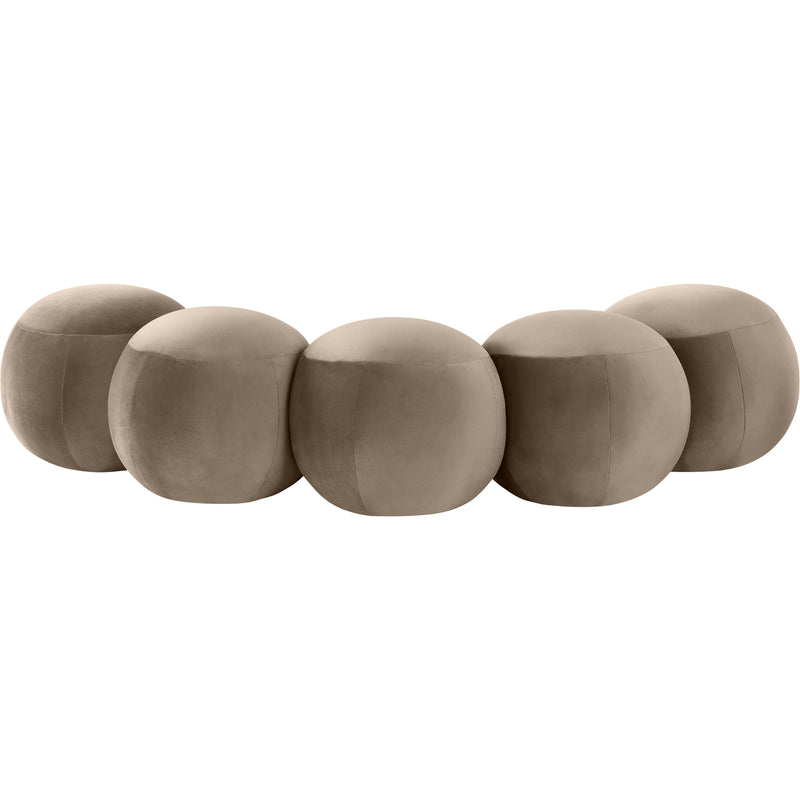 Meridian Apollo Taupe Velvet Bench IMAGE 4