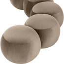 Meridian Apollo Taupe Velvet Bench IMAGE 7