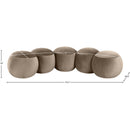 Meridian Apollo Taupe Velvet Bench IMAGE 9