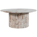  Meridian Genoa Cream Marble Coffee Table IMAGE 3