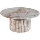  Meridian Genoa Cream Marble Coffee Table IMAGE 4