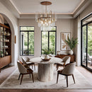  Meridian Genoa 48" Cream Marble Dining Table IMAGE 2