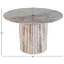  Meridian Genoa 48" Cream Marble Dining Table IMAGE 8