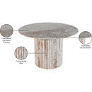  Meridian Genoa 48" Cream Marble Dining Table IMAGE 9