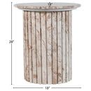  Meridian Genoa Cream Marble End Table IMAGE 8