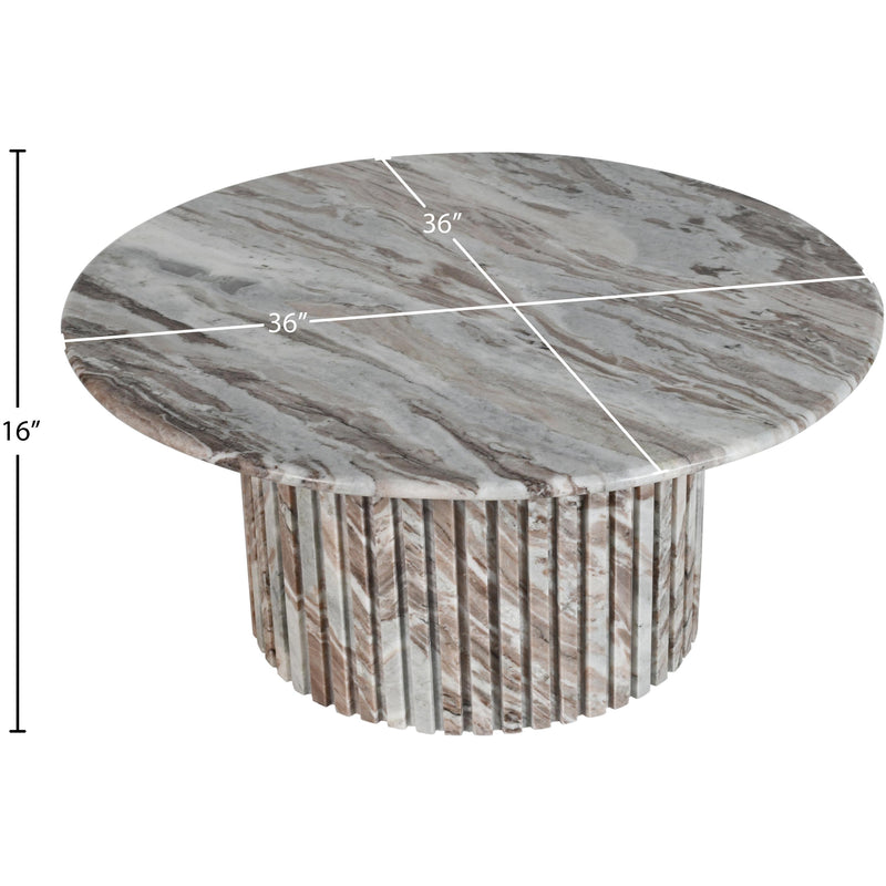 Meridian Genoa Brown Marble Coffee Table IMAGE 7