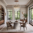 Meridian Genoa Brown Marble Dining Table IMAGE 2