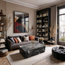 Meridian Bolzano Black Marble Coffee Table IMAGE 2