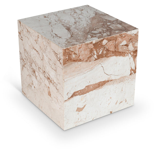 Meridian Bolzano Cream Marble End Table IMAGE 1