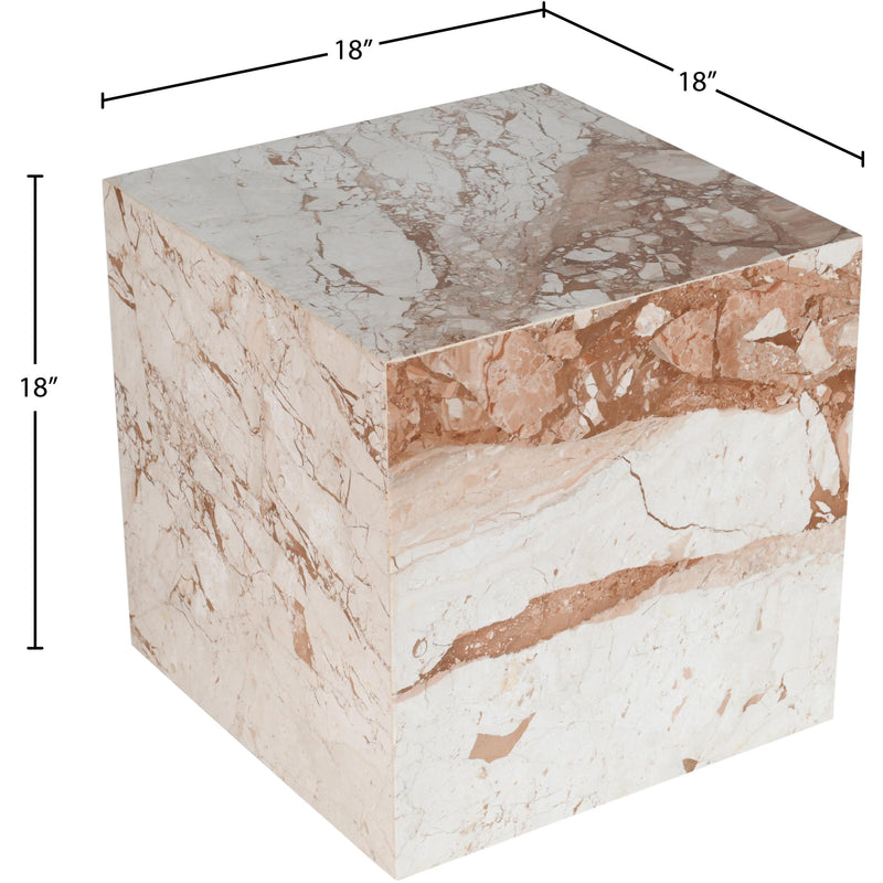 Meridian Bolzano Cream Marble End Table IMAGE 6