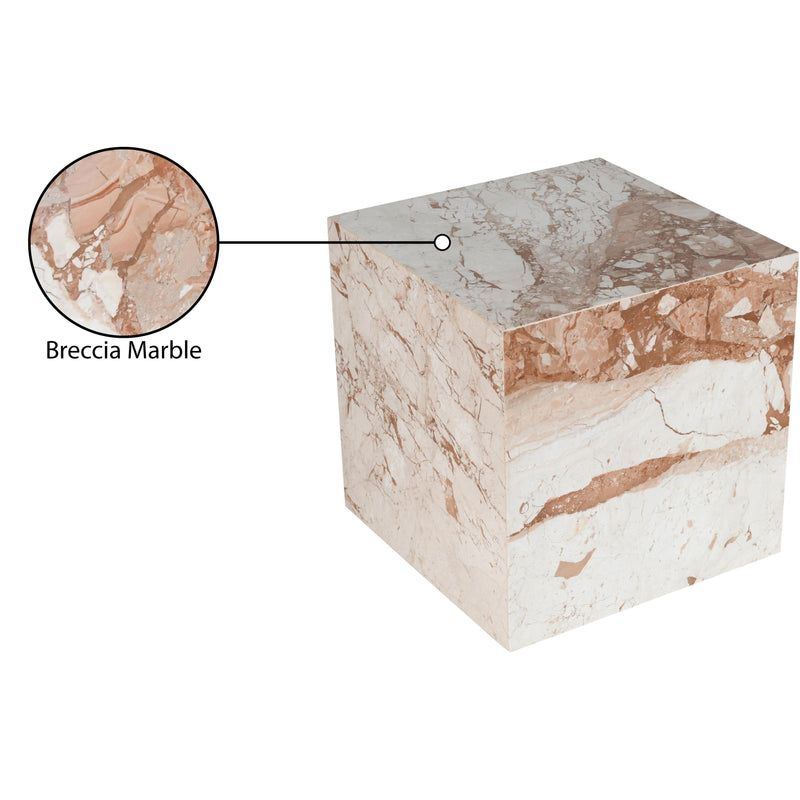Meridian Bolzano Cream Marble End Table IMAGE 7