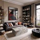 Meridian Bolzano Brown Marble Coffee Table IMAGE 2