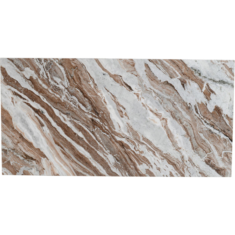 Meridian Bolzano Brown Marble Coffee Table IMAGE 4