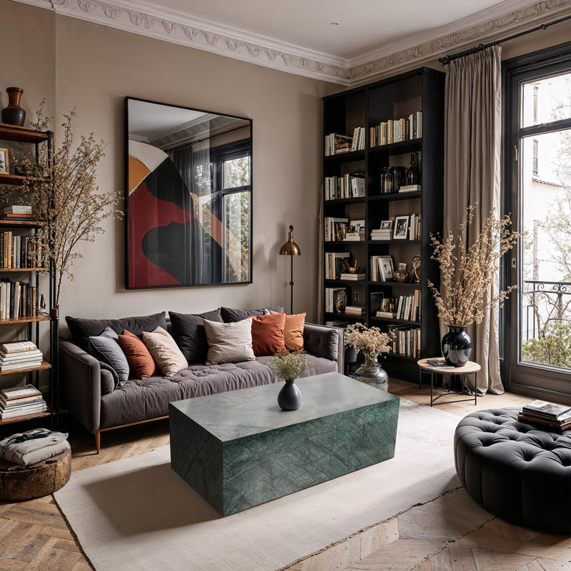 Meridian Bolzano Green Marble Coffee Table IMAGE 2
