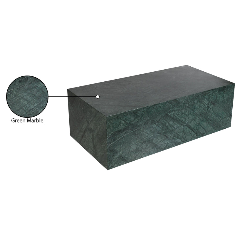 Meridian Bolzano Green Marble Coffee Table IMAGE 7