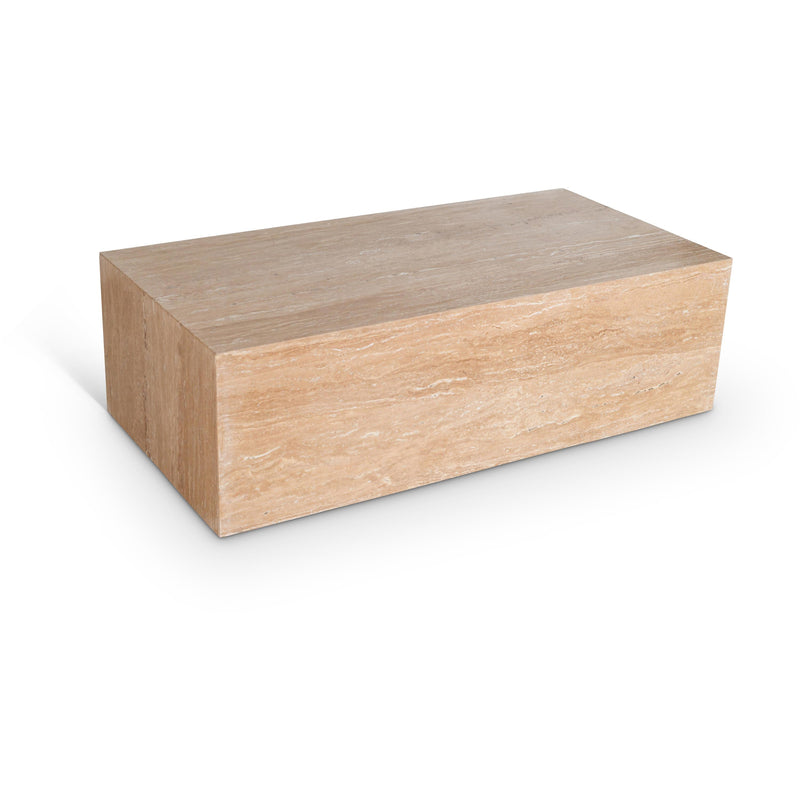 Meridian Bolzano Beige Travertine Coffee Table IMAGE 1