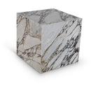  Meridian Bolzano White Marble End Table IMAGE 1