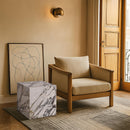  Meridian Bolzano White Marble End Table IMAGE 2