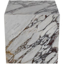  Meridian Bolzano White Marble End Table IMAGE 3
