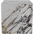 Meridian Bolzano White Marble End Table IMAGE 4