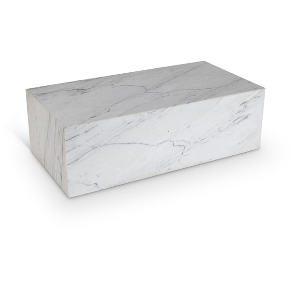 Meridian Bolzano White Marble Coffee Table IMAGE 1