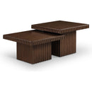 Meridian Spencer Brown Oak Veneer Coffee Table IMAGE 1