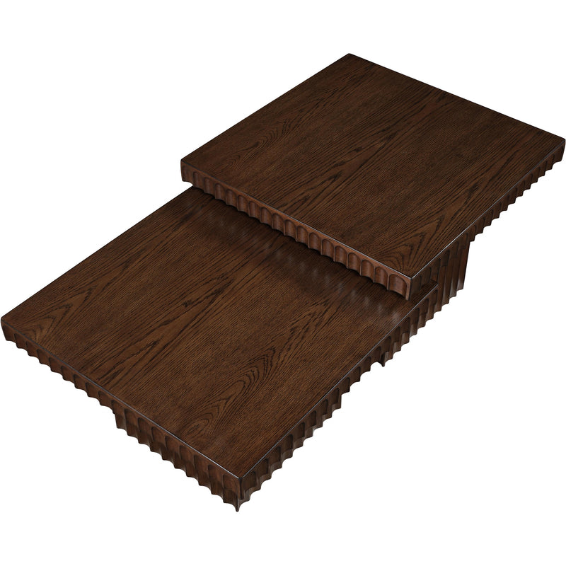 Meridian Spencer Brown Oak Veneer Coffee Table IMAGE 5