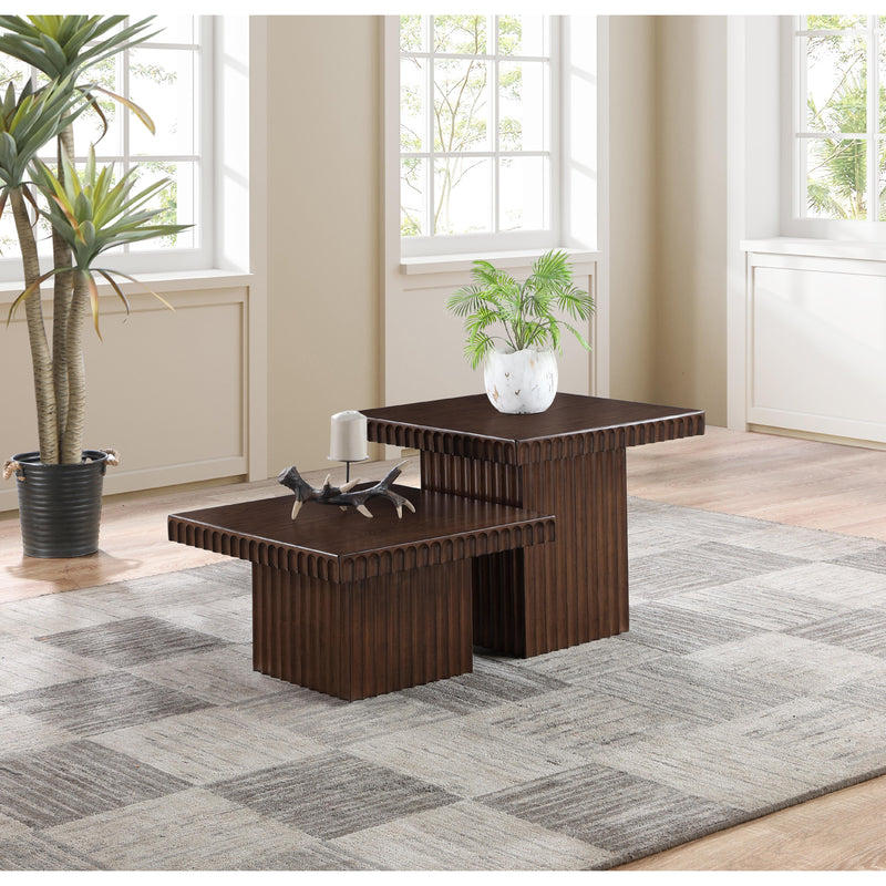 Meridian Spencer Brown Oak Veneer Coffee Table IMAGE 2