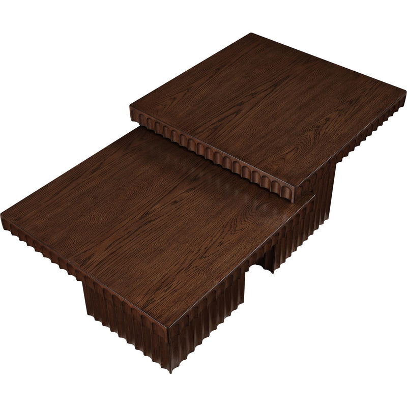 Meridian Spencer Brown Oak Veneer Coffee Table IMAGE 5