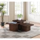 Meridian Spencer Brown Oak Veneer Coffee Table IMAGE 2