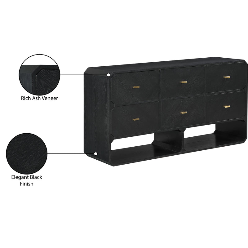 Meridian Parker Black Ash Veneer Dresser IMAGE 12