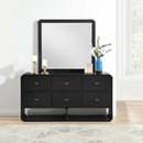 Meridian Parker Black Rubberwood Mirror IMAGE 2