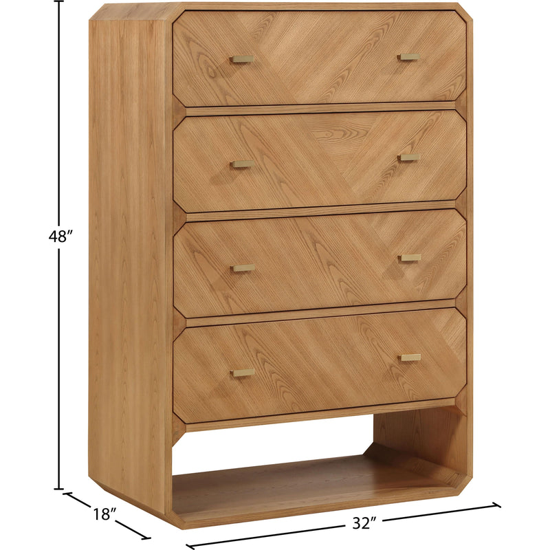 Meridian Parker Natural Ash Veneer Chest IMAGE 9