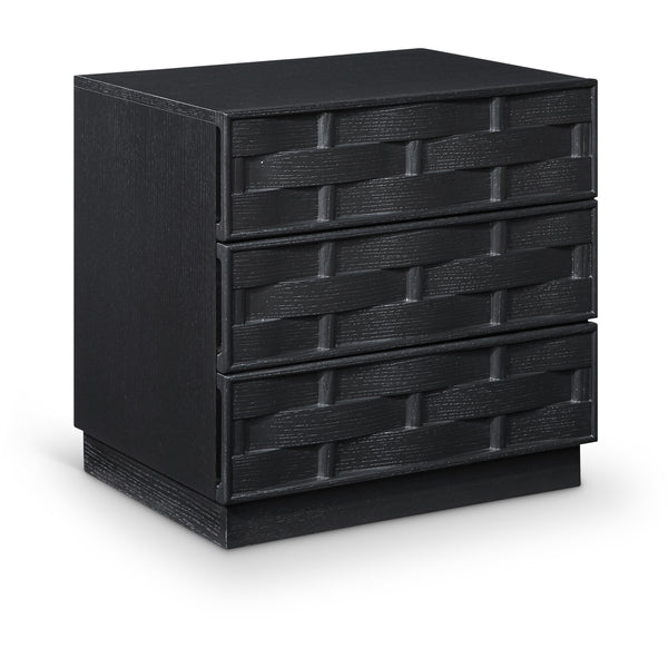 Meridian Weave Black Night Stand IMAGE 1