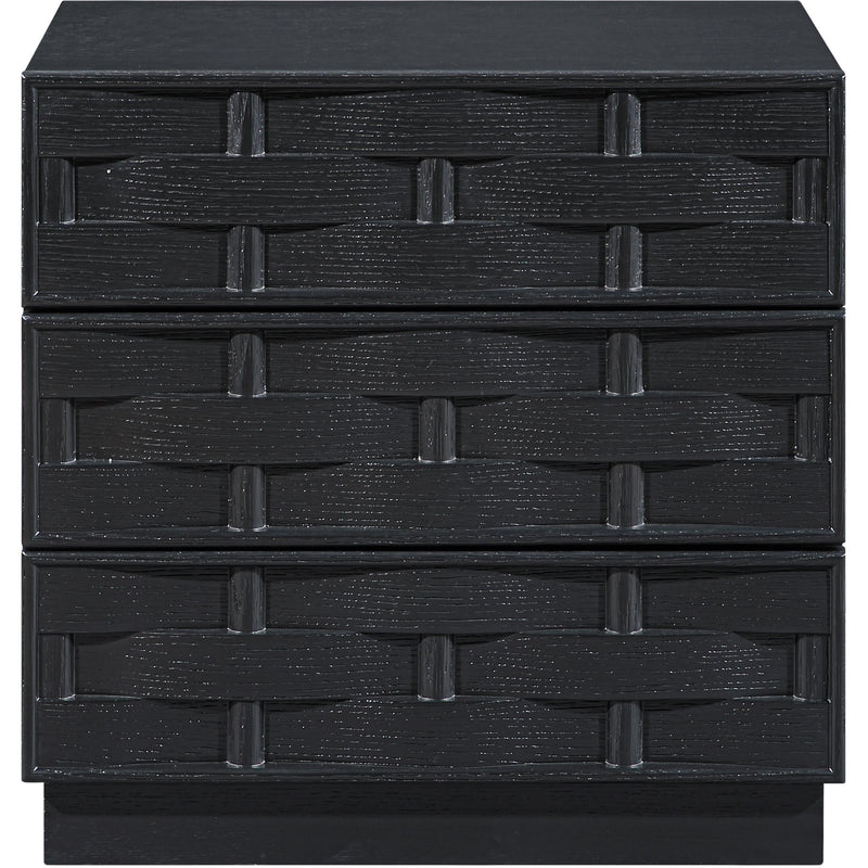 Meridian Weave Black Night Stand IMAGE 3