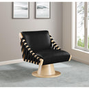 Meridian Millwin Black Vegan Leather Swivel Accent Chair IMAGE 2