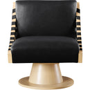 Meridian Millwin Black Vegan Leather Swivel Accent Chair IMAGE 3