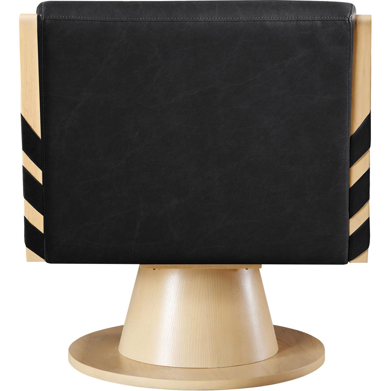 Meridian Millwin Black Vegan Leather Swivel Accent Chair IMAGE 5