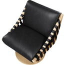 Meridian Millwin Black Vegan Leather Swivel Accent Chair IMAGE 6