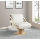 Meridian Millwin Cream Vegan Leather Swivel Accent Chair IMAGE 2