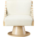 Meridian Millwin Cream Vegan Leather Swivel Accent Chair IMAGE 3