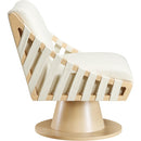 Meridian Millwin Cream Vegan Leather Swivel Accent Chair IMAGE 4