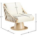 Meridian Millwin Cream Vegan Leather Swivel Accent Chair IMAGE 7