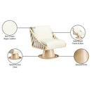 Meridian Millwin Cream Vegan Leather Swivel Accent Chair IMAGE 8