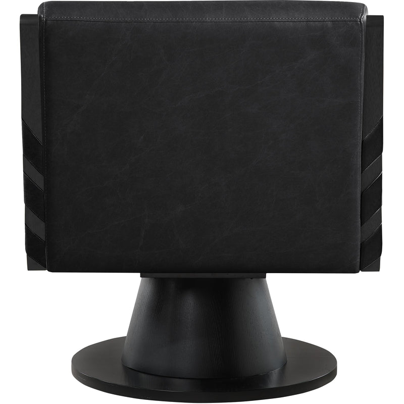 Meridian Millwin Black Vegan Leather Swivel Accent Chair IMAGE 5