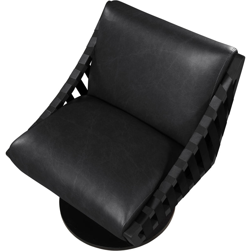 Meridian Millwin Black Vegan Leather Swivel Accent Chair IMAGE 6