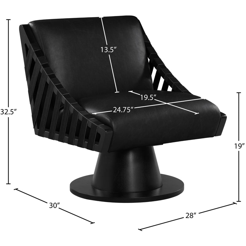Meridian Millwin Black Vegan Leather Swivel Accent Chair IMAGE 7