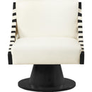 Meridian Millwin Cream Vegan Leather Swivel Accent Chair IMAGE 3