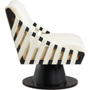 Meridian Millwin Cream Vegan Leather Swivel Accent Chair IMAGE 4